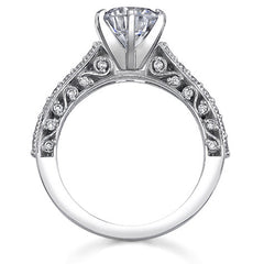 Round Brilliant Moissanite Antique Engagement Ring Setting