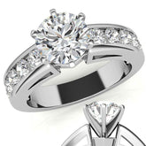 Round Brilliant Moissanite Channel-Set Engagement Ring (1ct, 3mm)