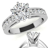 Round Brilliant Moissanite Channel-Set Engagement Ring (0.6ct, 2.5mm)