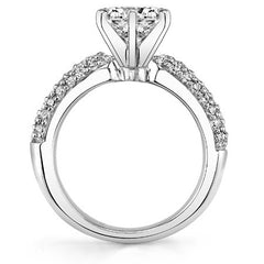 Round Brilliant Moissanite Pave Style Engagement Ring