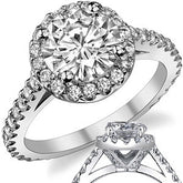 Round Halo Moissanite Engagement Ring