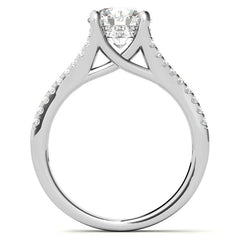 Round Split Shank Trellis Moissanite Engagement Ring