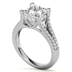 Princess Split Shank Trellis Moissanite Engagement Ring