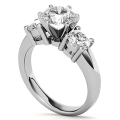Moissanite with round Side Stones Engagement Ring Setting,1.0ct