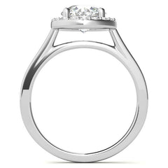 Round Halo Moissanite Engagement Ring