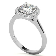 Cushion Halo Moissanite Engagement Ring