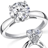 Round Brilliant Moissanite Engagement Ring With Pave Style Basket