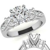 Round Brilliant Moissanite Engagement Setting Set (.75ct)