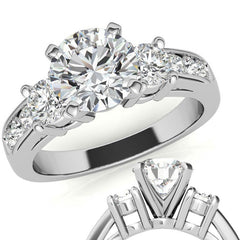 Round Brilliant Moissanite Engagement Setting Set (.75ct)