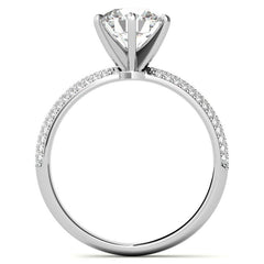 Round Brilliant Moissanite Pave Engagement Ring