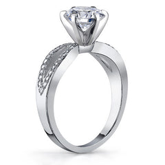 Moissanite & Diamond Pave Split Shank Engagement Ring