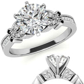Round Brilliant Moissanite Antique Milgrain Engagement Ring Setting