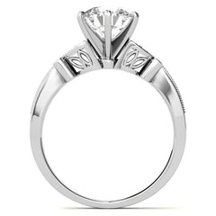 Round Brilliant Moissanite Antique Milgrain Engagement Ring Setting