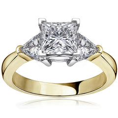 5mm Triangle Moissanite Engagement Setting Set, .9ct