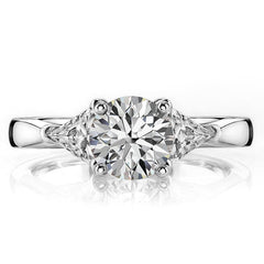 5mm Triangle Moissanite Engagement Setting Set, .9ct