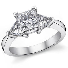5mm Triangle Moissanite Engagement Setting Set, .9ct