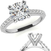 Double Prong Cathedral Moissanite Engagement Ring