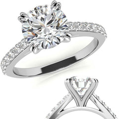 Double Prong Cathedral Moissanite Engagement Ring