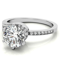 Moissanite & Diamond Petite Love Knot Engagement Ring