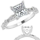 Princess cut Moissanite Engagement Ring