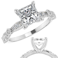 Princess cut Moissanite Engagement Ring