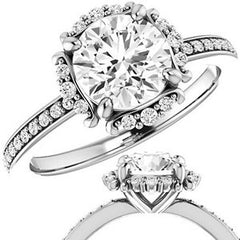 Round Halo Moissanite Engagement Ring