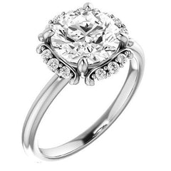 Round Halo Moissanite Engagement Ring