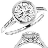 Round Petite Bezel Moissanite Engagement Ring