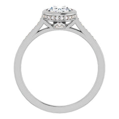 Oval Moissanite Petite Bezel Engagement Ring