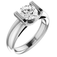 Round Modern Moissanite Engagement Ring