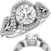 Round Split Shank Halo Moissanite Engagement Ring