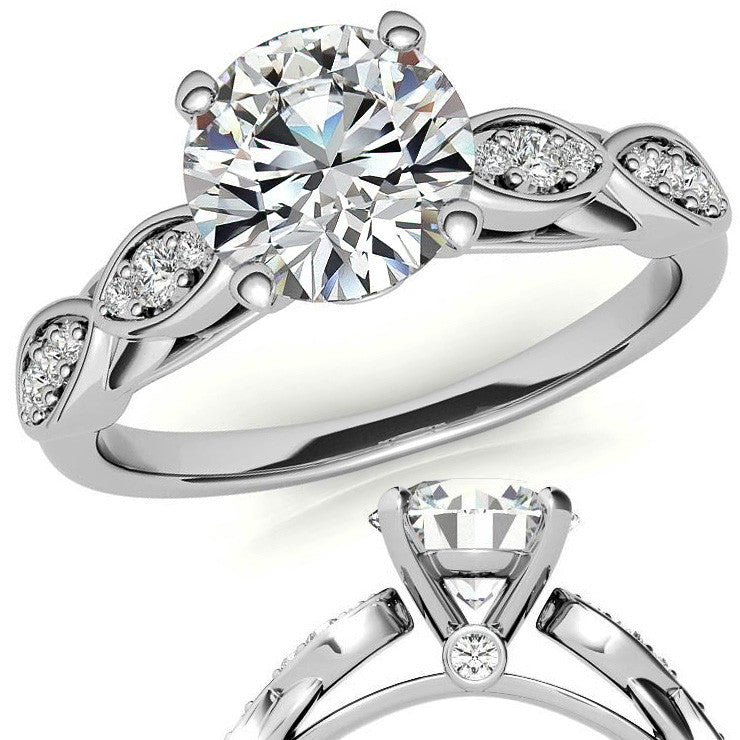 Round Brilliant Moissanite Engagement Ring