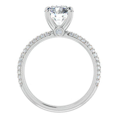 Round Pave Moissanite Engagement Ring