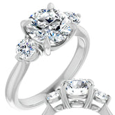 Round Brilliant Moissanite 3-Stone Ring