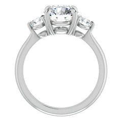 Round Brilliant Moissanite 3-Stone Ring