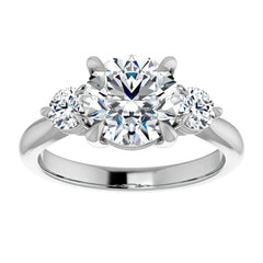 Round Brilliant Moissanite 3-Stone Ring