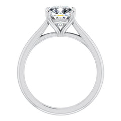 Cushion Cut Moissanite Cathedral Solitaire