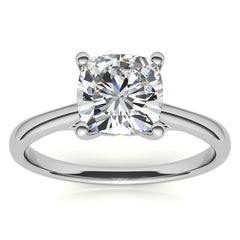 Cushion Basket Solitaire with Scroll Accents