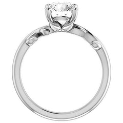 Oval cut Solitaire with Floral Accents