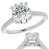 Oval Accented Cathedral Engagement Ring