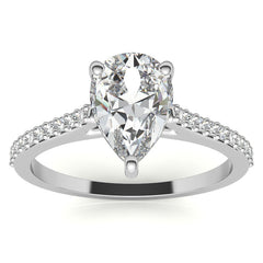 Pear Accented Engagement Ring