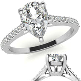 Pear Accented Engagement Ring