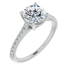 Round Accented Engagement Ring