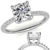 Cushion Moissanite Petite Basket Engagement Ring
