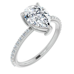 Pear Moissanite Petite Basket Engagement Ring