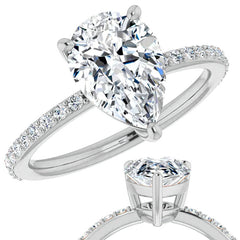 Pear Moissanite Petite Basket Engagement Ring