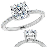 Round Brilliant Moissanite Petite Basket Engagement Ring