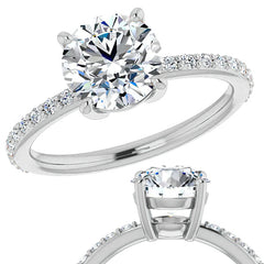 Round Brilliant Moissanite Petite Basket Engagement Ring