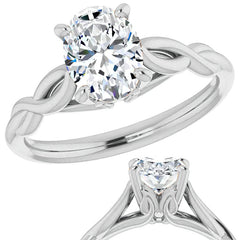 Oval Moissanite Sculptural Styled Solitaire Ring