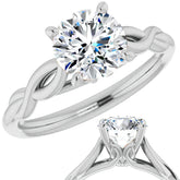 Round Brilliant Moissanite Sculptural Styled Solitaire Ring